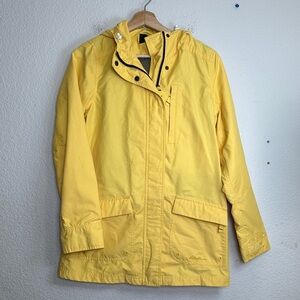 Eddie Bauer Yellow Hooded Full Zip Womens Jacket Size Medium Pockets READ AS IS